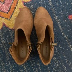 Lightly used lucky booties with 2 inch heel.